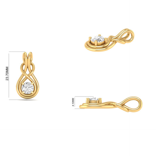 0.81CT Diamond Dainty Pendant In 18kt Gold Over Sterling Silver