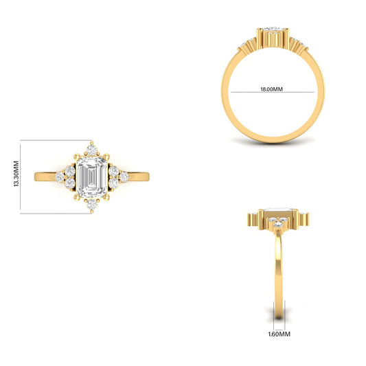 3 Stone Moissanite Rings for Women