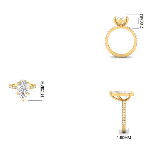 True Elegant 2.50 Ct Pear Cut Red Ruby Moissanite Engagement Ring 14K Yellow Gold Plated