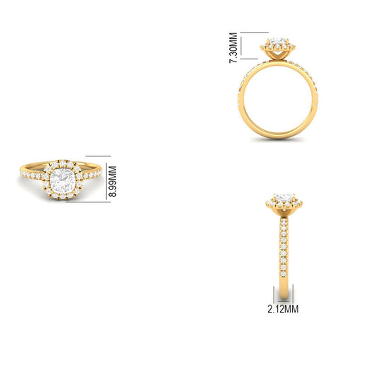 Moissanite Round Cut Wedding Ring
