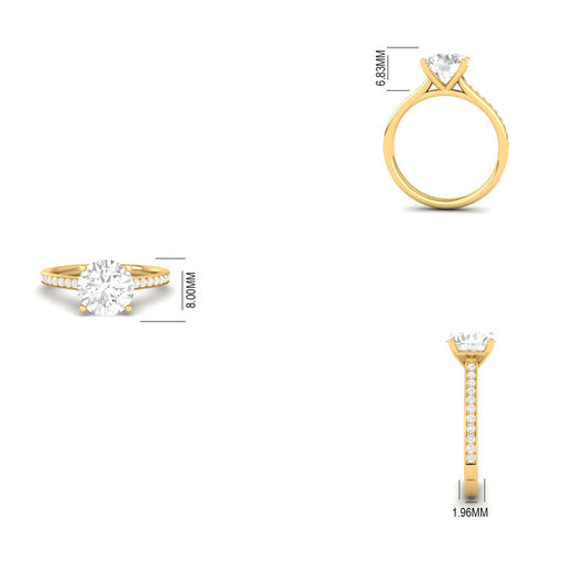 Round Cut Moissanite Wedding Ring
