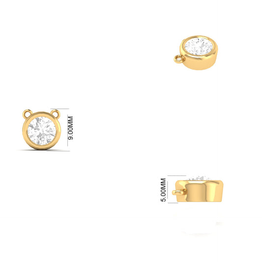 1.36CT Diamond Bezel Set Dainty Pendant In Sterling Silver