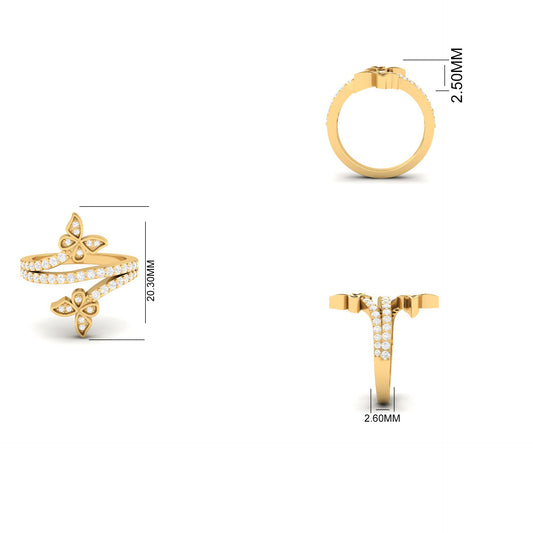 Red Ruby & Diamond Butterfly Engagement Ring for Women