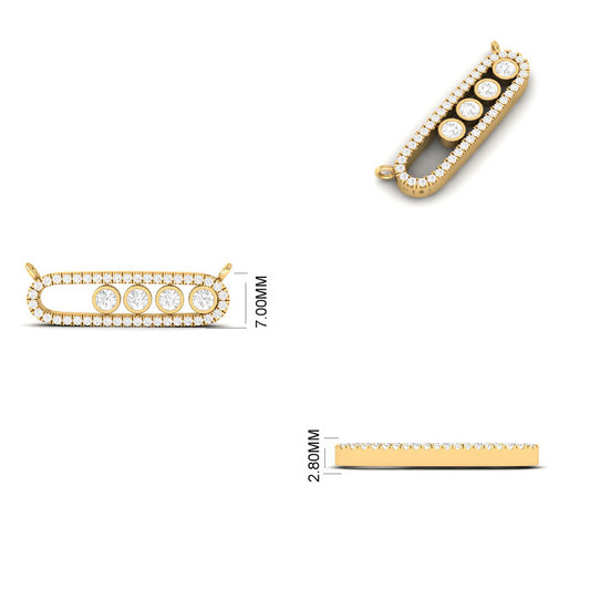 Moving Moissanite Bar Necklace