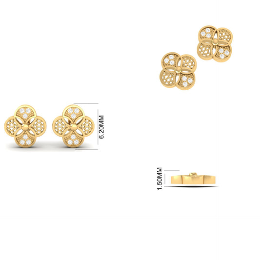Gold-Plated Moissanite Diamond Stud Earrings – Affordable Elegance