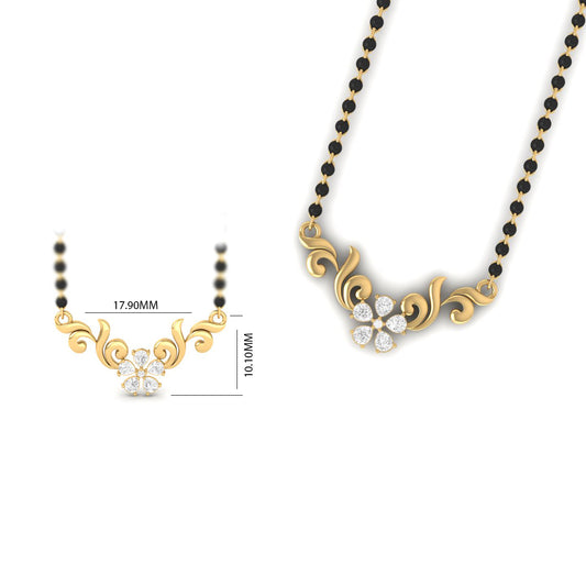 Floral Diamond Mangalsutra Necklace for Women