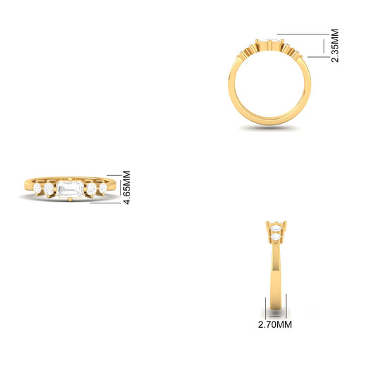 Emerald Cut Amethyst Gemstone Ring