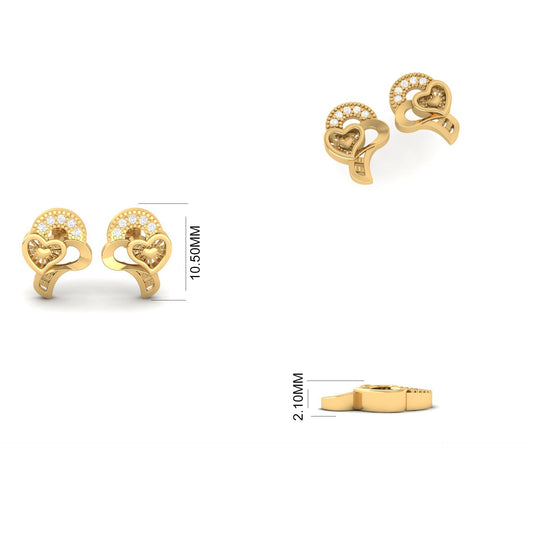 True Elegant Sterling Silver Sapphire Gemstone Stud Earrings In 18kt Gold Over Sterling Silver