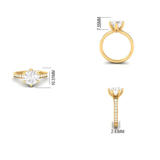 6-Prong Moissanite Engagement Ring