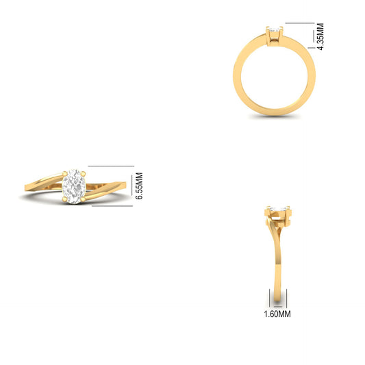 Oval Cut Moissanite Solitaire Engagement Ring for Women