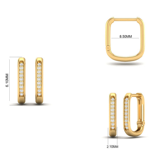 True Elegant Moissanite Diamond Dainty Hoop Earrings In 18kt Gold Over Sterling Silver