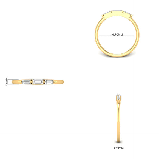 Baguette Moissanite Wedding Band for Women