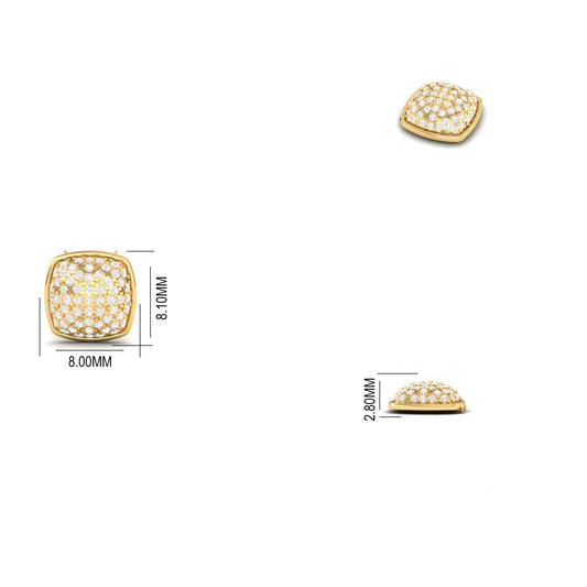 Sterling Silver Cushion Cut Moissanite Pave Pendant Necklace for Women