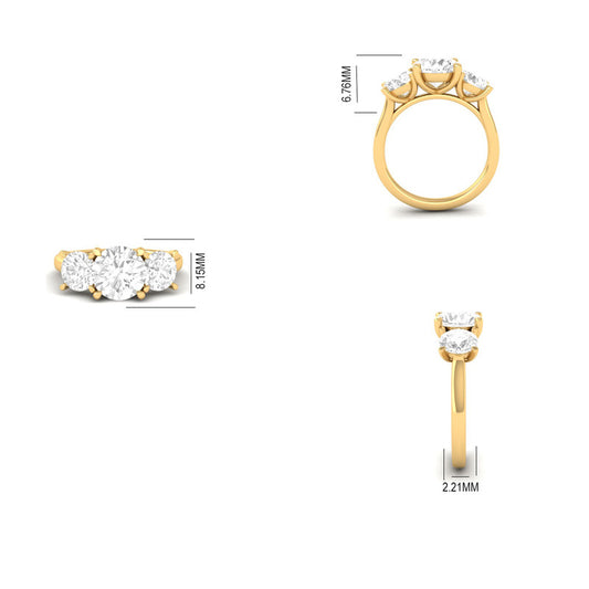 Three-Stone Moissanite Wedding Ring