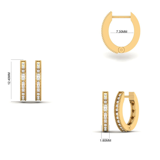 True Elegant Moissanite Diamond Hoop Earrings In 18kt Gold Over Sterling Silver