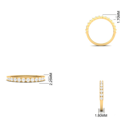 0.50 Ct Moissanite Half Eternity Wedding Band for Women | Sterling Silver Dainty Stackable Ring