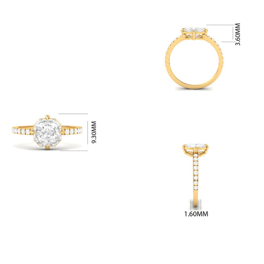 Radiant Cut Emerald Engagement Ring