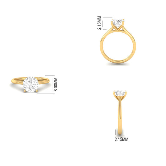 Round Cut Moissanite Solitaire Engagement Ring