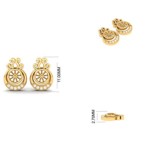 True Elegant Stunning Sapphire Stud Earrings In 18kt Gold Over Sterling Silver