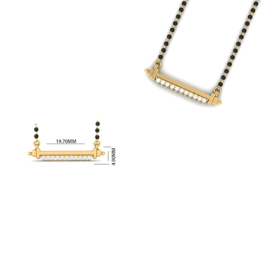 Dainty Diamond Bar Mangalsutra Necklace for Women