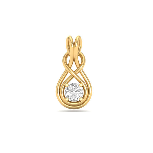0.81CT Diamond Dainty Pendant In 18kt Gold Over Sterling Silver