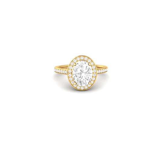 Oval Cut Moissanite Halo Engagement Ring Gift
