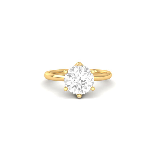 Classic Round Moissanite Solitaire Engagement Ring in 14K Gold Plated Sterling Silver