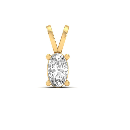0.17CT Oval Moissanite Pendant Necklace In 18kt Gold Over Sterling Silver