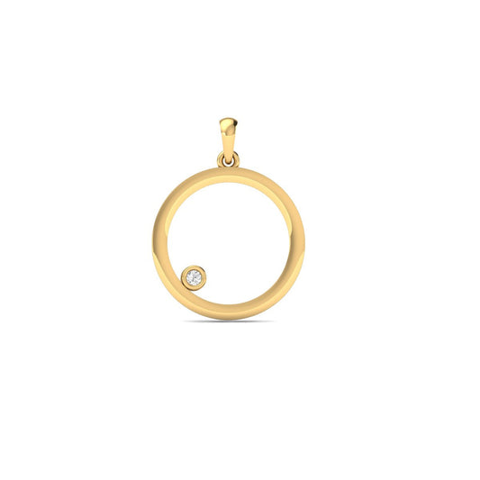 0.013CT Diamond Circle Dainty Pendant In 18kt Gold Over Sterling Silver