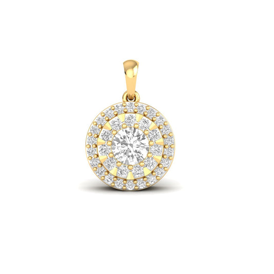 0.50CT Moissanite Diamond Cluster Pendant Necklace In 18kt Gold Over Sterling Silver