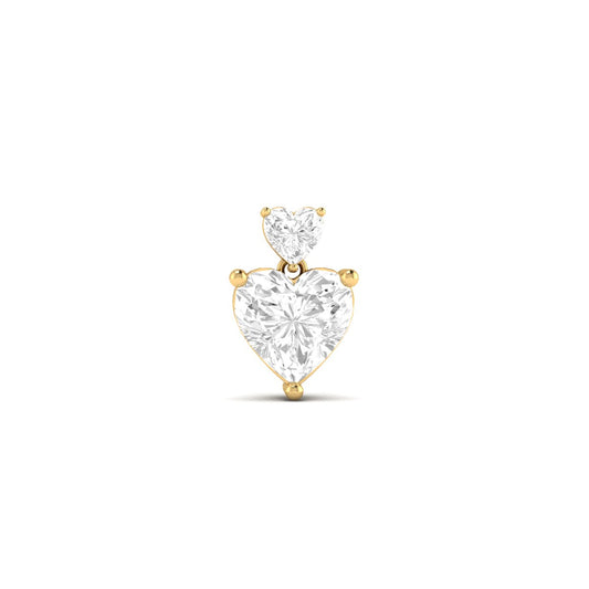 Heart Cut Diamond Pendant for Women in 14K Yellow Gold Over Sterling Silver