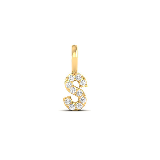 “S” Letter Pendant – Women’s Diamond Necklace in 18K Yellow Gold Over Sterling Silver