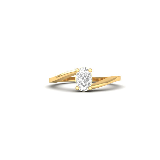 0.50CT Moissanite Oval Delicate Promise Ring