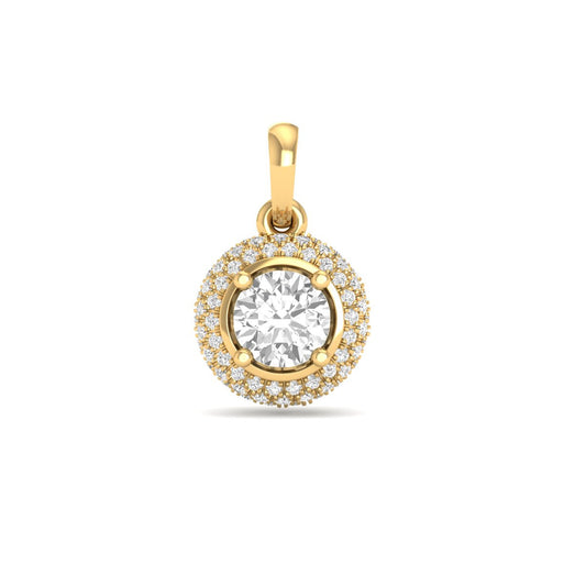 True Elegant 0.83CT Moissanite Pendant In 18kt Gold Over Sterling Silver