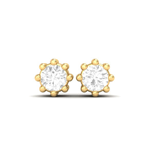 6-Prong Solitaire Diamond Stud Earrings – 18K Yellow Gold Over Sterling Silver 6-Prong Solitaire Diamond Stud Earrings – 18K Yellow Gold Over Sterling Silver