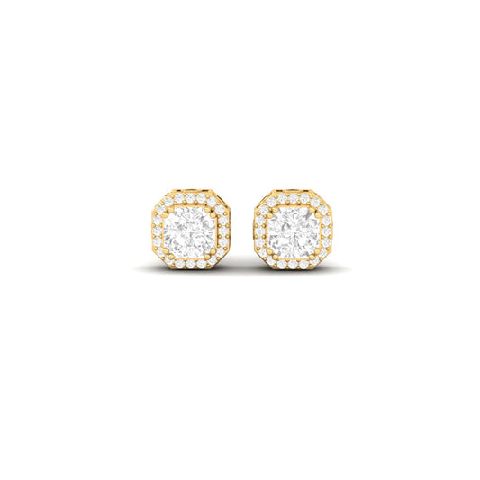 Diamond Halo Stud Earrings