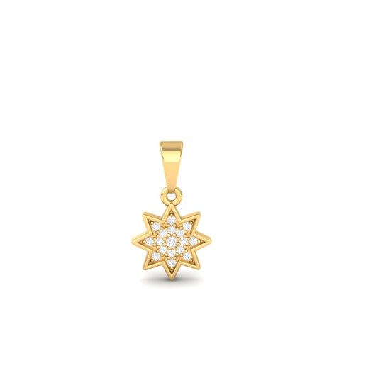 Starburst Diamond Pendant Necklace for Women in 18K Yellow Gold Over Sterling Silver