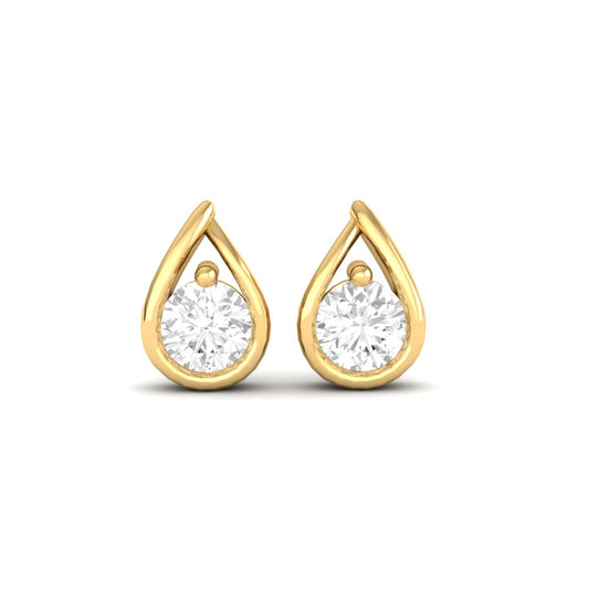 True Elegant Teardrop Moissanite Stud Earrings 18kt Gold Over Sterling Silver