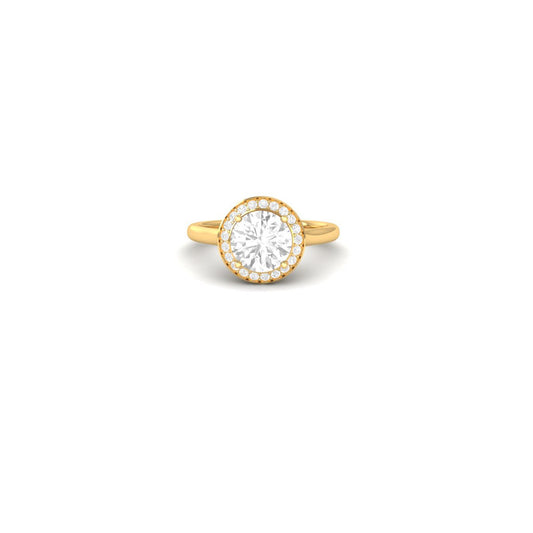 Dazzling Round Cut Moissanite Halo Engagement Ring