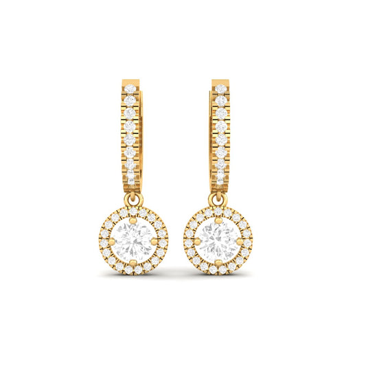 Dangle Earrings for Women 18K Yellow Gold Over Sterling Silver