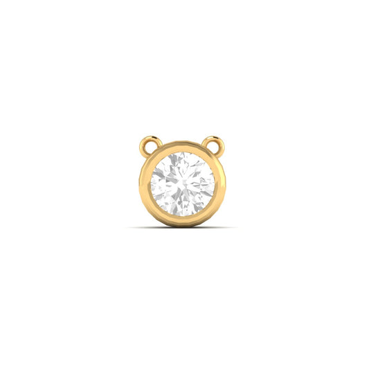 Bezel Set Round Cut Diamond Pendant Necklace in 14K Yellow Gold Over Sterling Silver