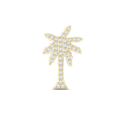 True Elegant Palm Moissanite Pendant In 18kt Gold Over Sterling Silver