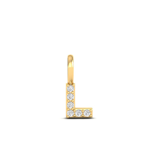 “L” Letter Initial Pendant – Personalized Diamond Jewelry for Her in 18K Yellow Gold Over Sterling Silver