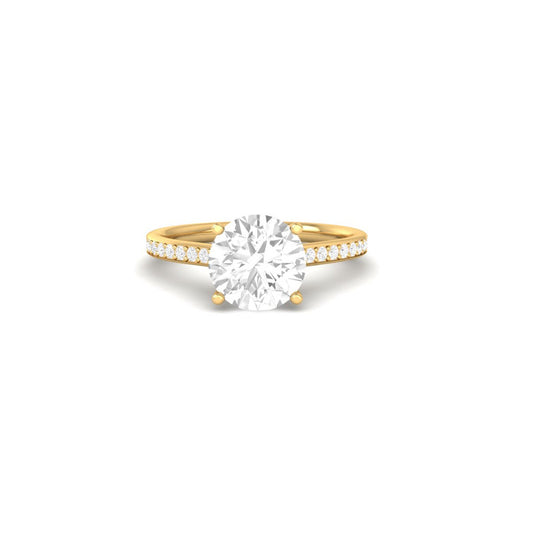 Round Cut Moissanite Wedding Ring