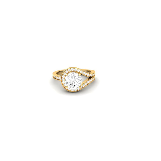 Modern Round Cut Moissanite Engagement Ring