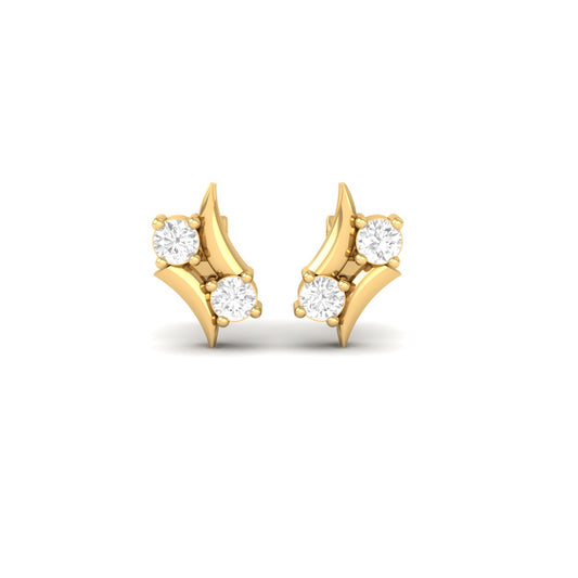 Two Stone Diamond Accent Geometric Earrings