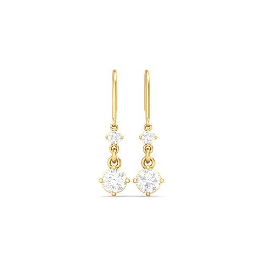 True Elegant Moissanite Dangle Drop Earrings 18kt Gold Over Sterling Silver