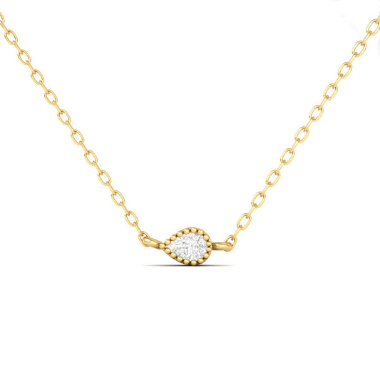 0.50CT Pear Moissanite Pendant In Sterling Silver