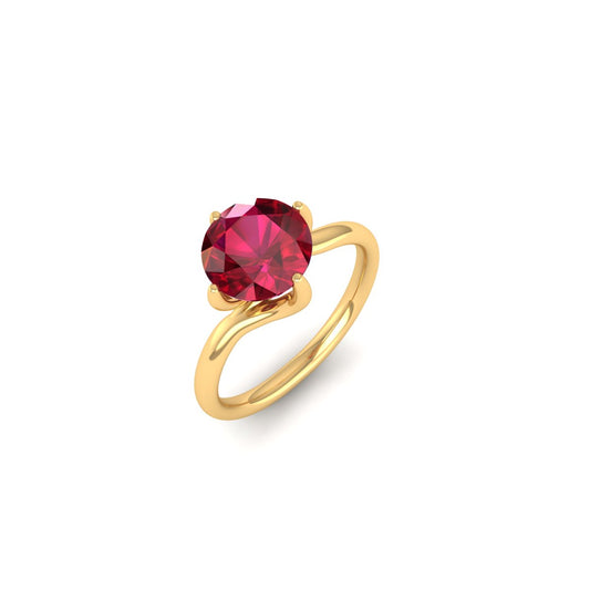 Round Cut Ruby Solitaire Ring