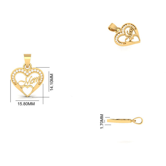 Mom Heart Moissanite Necklace